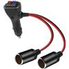 RIIEYOCA 2PCS 12V 24V Adattatore Spina Accendisigari 16AWG Pesante 15A