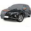 JUDANNA Telo copriauto impermeabile Hyundai Tucson IX35 2009-2025, telo di copertura invernale estivo per tutte le stagioni, chiusura lampo, porta e parabrezza, grigio