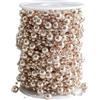 ReachMall 1 rotolo di catena decorativa per albero di Natale, ghirlanda di perline per albero di Natale, ghirlanda di cristalli e perline acriliche per decorazioni per feste (champagne)