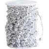 ReachMall 1 rotolo di catena decorativa per albero di Natale, ghirlanda di perline per albero di Natale, ghirlanda di cristalli, perline acriliche per decorazioni per feste (argento)
