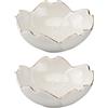 DOITOOL 2pezzi Piatto Da Condimento Ceramica Forma Di Fiore Elegante Ciotola Per Salsa Porcellana Per Uso Cucina Bbq e Feste Bianco