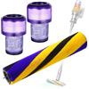WYWY.Wide Spazzola sottile e flessibile compatibile con Dyson V12 Detect Slim Aspirapolvere con 2 confezioni V12 HEPA Post Filters, ricambio n. 971634-01