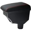 YJYWZH Braccioli per Toyota Aygo X 2021-2024 Bracciolo, Doppio Strato Centrale Console vano Nero Pelle (Nero con Rosso)