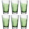 Leonardo Vario Struttura 026834 - Set di 6 bicchieri da long drink lavabili in lavastoviglie, bicchieri colorati in vetro, verde, 6 pezzi, 280 ml, 6 pezzi (confezione da 1)