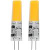 Eglo Lampadina LED COB G4, dimmerabile, set di 2 lampadine con attacco a spina, 3 watt (equivalente a 30 watt), 320 lumen, luce bianca calda, 2700 kelvin, pin G4, Ø 1,2 cm