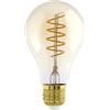 Eglo Lampadina a LED E27, dimmerabile, a spirale, stile vintage, 8 W (equivalente a 60 W), 806 lumen, luce bianca calda, 2700 K, lampadina Edison A60, Ø 6 cm