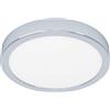 Eglo Lampada da soffitto a LED Fueva 6, per bagno, Ø 21,1 cm, in acciaio cromato e plastica bianca, colore luce: bianco caldo e bianco freddo, IP44