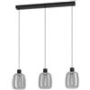 Eglo connect.z Smart Home Lampadario a sospensione LED Molochio-Z, 3 luci, in metallo nero e vetro fumé, ZigBee, app controllo vocale Alexa, bianco caldo freddo, RGB, dimmerabile