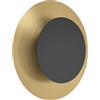 Eglo Lampada da parete a LED per interni Tocina, con illuminazione indiretta, luce a muro per corridoio e soggiorno, in metallo nero e ottone spazzolato, colore luce: bianco caldo