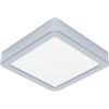 Eglo Lampada da soffitto a LED Fueva 6, per bagno, 15 x 15 cm, in acciaio cromato e plastica bianca, colore luce: bianco caldo e bianco freddo, IP44
