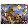 Educa - Puzzle da 500 pezzi per adulti e bambini | Casa delle fate | Misura: 48 x 34 cm. Include colla fix puzzle. Da 11 anni (19554)