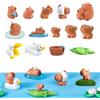 Suynauetev 23 Pezzi Mini Carrellino in Resina Carpincho in Miniatura Divertente Giocattolo Capybara Chubby Capybara Fidget Toys Animali Giocattolo Capibara Animali Decorazione Torta