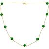 Bling Jewelry Delicato Semplice Autentico Gioiello In Giada Verde Con Catena A Palline Rotonde E Perline Tin Cup Collana Per Donne Placcata In Oro Giallo 14 Carati Su Argento Sterling .925 Lunghezza 18 Pollici