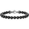 GAVU Bracciale di Tormalina Nera da Uomo, Bracciale Uomo Perline di Pietre Naturali M