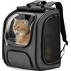 Pecute Zaino Trasportino per Gatti a Bolla - Ampio spazio stabile, parasole traspirante, ideale per viaggiare, fare escursioni, fare visitare cliniche veterinarie con il tuo animale domestico, Grigio