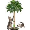 Meowoou Tiragraffi per Gatti, 84 cm Graffiatoio per Gatti da Interni Adulti e Grandi, Tiragraffi Alto con Corda in Sisal, Simpatico Albero Tiragraffi con Pallina Pendente