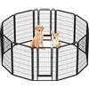 Yaheetech Recinto per Cani Grande 12 Pannelli 71 x 120 cm Conigli Animali Cuccioli per Casa da Interno e Esterno Giardino in Ferro Recinzione Rete Metallica Pieghevole e Portatile