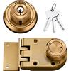 AIsecure Twist to Lock Jimmy Proof Deadbolt Lock Keyless con Unpickable Night Latch & Anti-Mislock Button,304 Heavy Guard Security Security Single Cylinder & SC Keys,Vieta l'ingresso forzato,Ottone