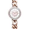 CIGA Design Orologio al quarzo con lunetta in oro rosa moissanite Sparkle Collection, bracciale in acciaio, Bracciale in acciaio oro rosa scintillante