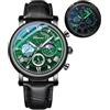 Tiong Classico orologio analogico multifunzionale da uomo, orologio orario luminoso cielo stellato fase lunare, Moon Phase-09
