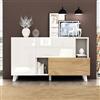 Doyisy Credenza bianca lucida originale color legno con vano portaoggetti, credenza ESS, con spazio di archiviazione, moderna credenza soggiorno