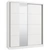 Arredo Stock Armadio moderno in MDF bianco 2 ante scorrevoli con specchio 180X59,8X215,5 cm