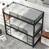 YESGIGA 90 x 200 cm, struttura letto in metallo, letto a castello, letto a castello, letto a tre piani per bambini, ragazzi e adulti (nero)