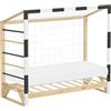 ML DESIGN modern living ML-Design Letto per Bambini 80x160 cm a Forma di Porta da Calcio con Materasso 10 cm, Struttura in Legno di Pino con Rete a Doghe e Scala, Letto Singolo, Lettino Basso per Ragazzi