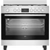 Beko PRONTA CONSEGNA - SPEDIZIONE IMMEDIATA Beko BGM11226EX Cucina Libera installazione 90 x 60 cm con Coperchio 5 Fuochi Gas Forno Elettrico Finitura Inox