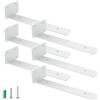 JYiuog 6 supporti per scaffali, galleggianti, invisibili, a L, per il montaggio a parete (bianco, 25 cm (4 mm di spessore)
