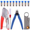 Swpeet 14PCS cable Crimper Compression Tool kit, incluso cavo crimpatrice e spelacavi con pezzi a compressione, perfetto per connettore coassiale RG59 per RG6 F BNC RCA cavo