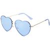 YOJUED Occhiali da sole a forma di cuore con cornice in metallo Candy Color Sunglasses Love Heart Occhiali da sole per donne ragazze, Blu