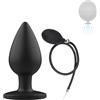 AMAZBEE Silicone Butt Plugs per il massaggio della prostata Plugs anali gonfiabili con pompe G-spot Stimolazione Giocattoli anali per coppie Formazione espansione anale (Black)