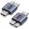 Seminer Adattatore da Micro B a USB C (Confezione da 2), Adattatore di Dati Micro B Maschio a USB C Maschio Adattatore corto per Computer, Laptop, Hard Disk Esterni