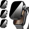 Diruite 3 Pezzi Cover per Apple Watch Series 11/10 42mm Vetro Temperato Privacy Pellicola Protettiva Ultra Sottile PC Rigido Anti Spy Case Custodia,Nero,42mm