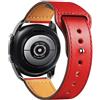 SOLOLUP Cinturino in Pelle Compatibile con Samaung Galaxy Watch 6/5/4 40mm 44mm/Watch 5 Pro 45mm/Watch 4 Classic 42mm 46mm，20mm Cinturino di Ricambio Sgancio Rapido Regolabile per Donna UomoRosso