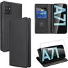 Vauki Cover per Samsung Galaxy A71 4G/5G con 1 Vetro Temperato Custodia in Pelle PU Slot Schede Flip TPU Silicone Case Supporto Stand Magnetica Antiurto Caso per Samsung Galaxy A71 4G/5G 6.7, Nero