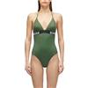 SUNDEK Gabriela Swimsuit, Costume Intero da Donna con Elastico con Logo (IT, Testo, S, Regular, Regular, Verde Palma)