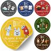 LiveLaif Lotto da 6 Adesivi Raccolta Differenziata INGLESE | Adesivi Differenziata Ø11 cm | Etichette Raccolta Differenziata | Colorati, Educativi per Bambini - Finitura lucida