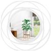 HLFMVWE Specchio da parete moderno con cornice in metallo, specchio circolare per decorazione da parete per casa, soggiorno, balcone, camera da letto, bagno, corridoio, fattoria, ingresso, bianco