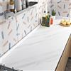 Livelynine Carta Adesiva per Mobili Cucina Effetto Marmo Bianco Lavabile Pellicola Adesiva per Mobili Cucina Piano Lavoro Tavolo Grigio Chiaro Carta da Parati Adesivo Muro Bagno Marmo Chiaro 40CMx2M