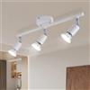 Lichtmaler LED Plafoniera 3 Faretti - Lampada Spotlight Soffitto GU10 Girevole 330° Lampadario Bianco Industriale Parete Soggiorno Cucina Salotto, Lampadina Non Inclusa