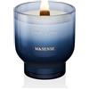 M&SENSE Candela Profumata 280g Lino Fresco con Stoppino Scoppiettante,75H Dura, Cera di Soia Non Tossico Aromaterapia Candele, Vetro Design Room Decor, Regalo di Lusso per Donne/Natale