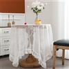 auons Tovaglia rettangolare in pizzo bianco con balza, Chic Overlay Ruffles Copritavolo, French Rustic Vintage elegante Tovaglia per la Festa di Nozze Banchetti Reception, 140x180cm