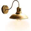 Nevalerra Luce murale vintage - Luce murale industriale rustica, applique da parete esterna interna, | Lumo da parete della fattoria vintage fienile a collo di cioche, luce da parete industriale rustica per cam