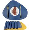 YJWZ Tovagliette Americane Lavabili per Colazione - Set di Tovagliette Impermeabili e Facili da Pulire, Tovagliette Eleganti per Tavola (Blu + Giallo, 4PC)