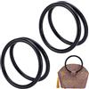 PH PandaHall 4pz Manico Rotondo per Borsa, Manici per Borse in Plastica Nera, Maniglia Decorativi per Sacchetti, Piccole Manici Ricambio per Borse Uncinetto, macramè, Cannucce, Spiaggia, Tela, 13.5cm