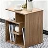 BAKAJI Libreria Bassa Scaffale 4 Ripiani in Legno MDF Tavolino Caffè Laterale Divano Design Moderno Arredamento per Soggiorno Salotto Casa o Ufficio Dimensione 45 x 40 x 55 cm (Quercia)
