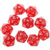 Amagogo 10 Pezzi Dadi a Venti Facce D20 Giocare a D&D Rpg Party Games Dadi Bianchi, Rosso, 25 Millimetri