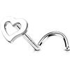 OUFER 20G Cuore Piercing Naso Nostril Argento 925 S Anello Naso 7 mm Nose Screw Gioielli Per il Corpo Per Le Donna Nose Piercing Jewellery
